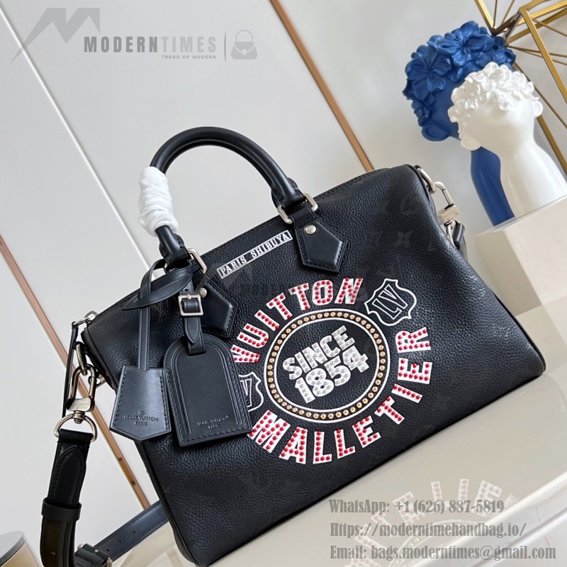 Louis Vuitton Speedy P9 Bandoulière 30 M26176 Nigo pink stud Monogram leather handbag