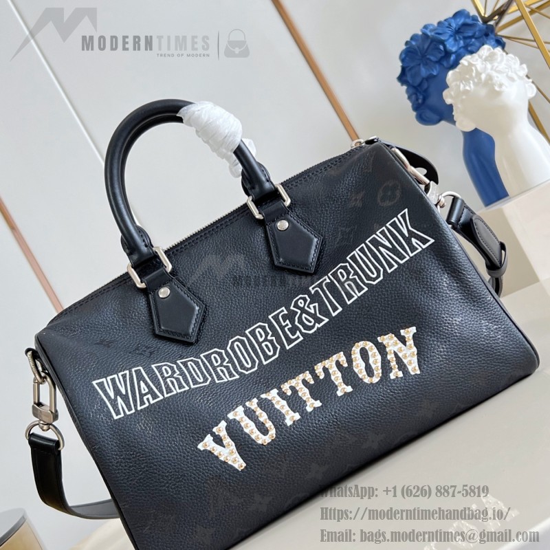 Louis Vuitton Speedy P9 Bandoulière 30 M26176 Nigo pink stud Monogram leather handbag