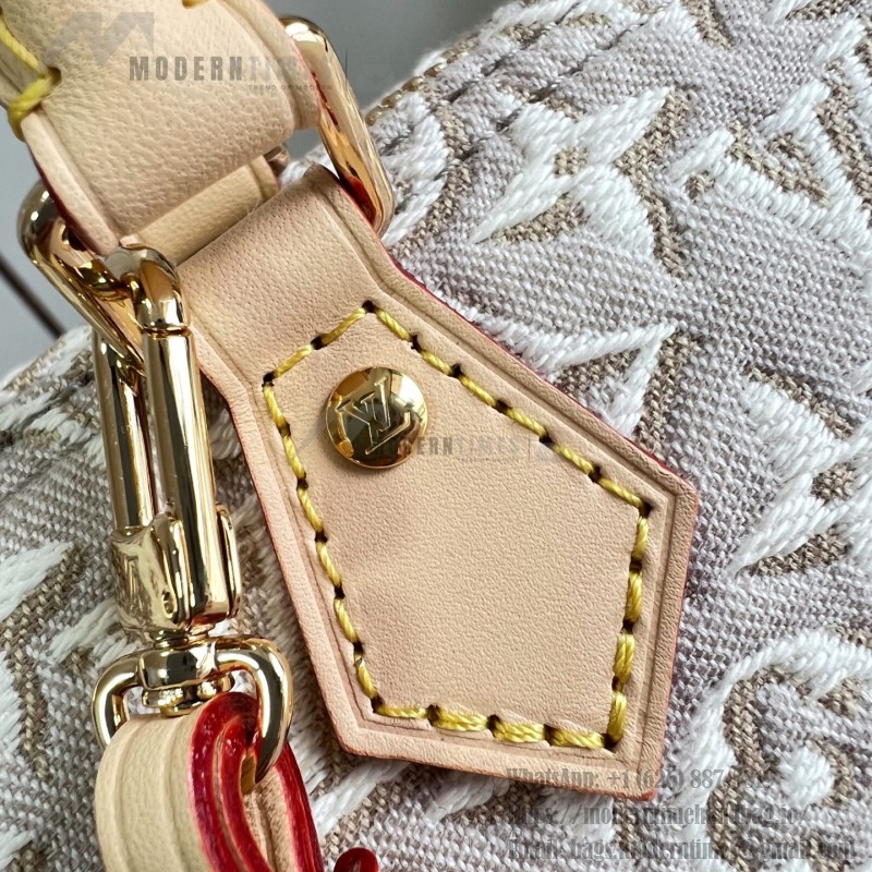  Louis Vuitton Nano Speedy M28502 Monogram Emblème jacquard canvas mini handbag with cowhide leather trim