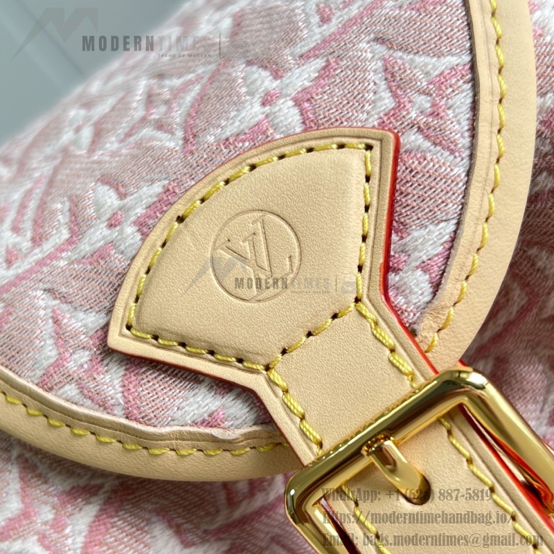 Louis Vuitton Odyssée Small M29974 Monogram Emblème jacquard canvas handbag with leather address tag