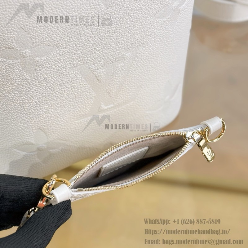 Louis Vuitton All In BB M2A356 white premium handbag with steel hardware 18cm