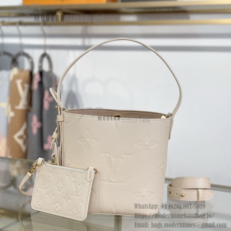 Louis Vuitton All In BB M2A356 white premium handbag with steel hardware 18cm