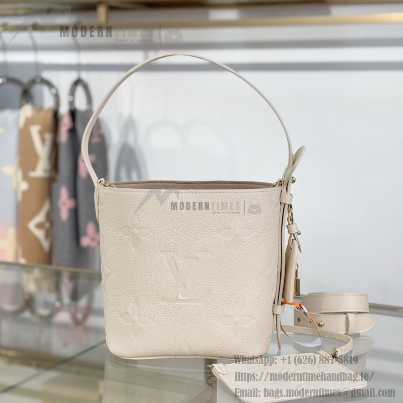 Louis Vuitton All In BB M2A356 white premium handbag with steel hardware 18cm