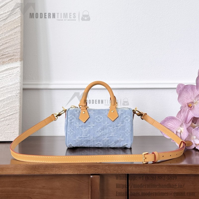 Louis Vuitton Nano Speedy M11212 denim mini handbag 16cm
