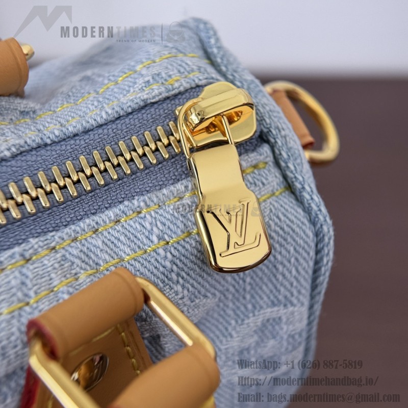 Louis Vuitton Nano Speedy M11212 denim mini handbag 16cm