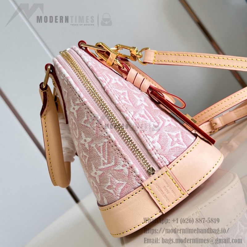 Louis Vuitton Alma BB M2A378 Monogram Emblème jacquard canvas handbag with VVN leather trim and padlock