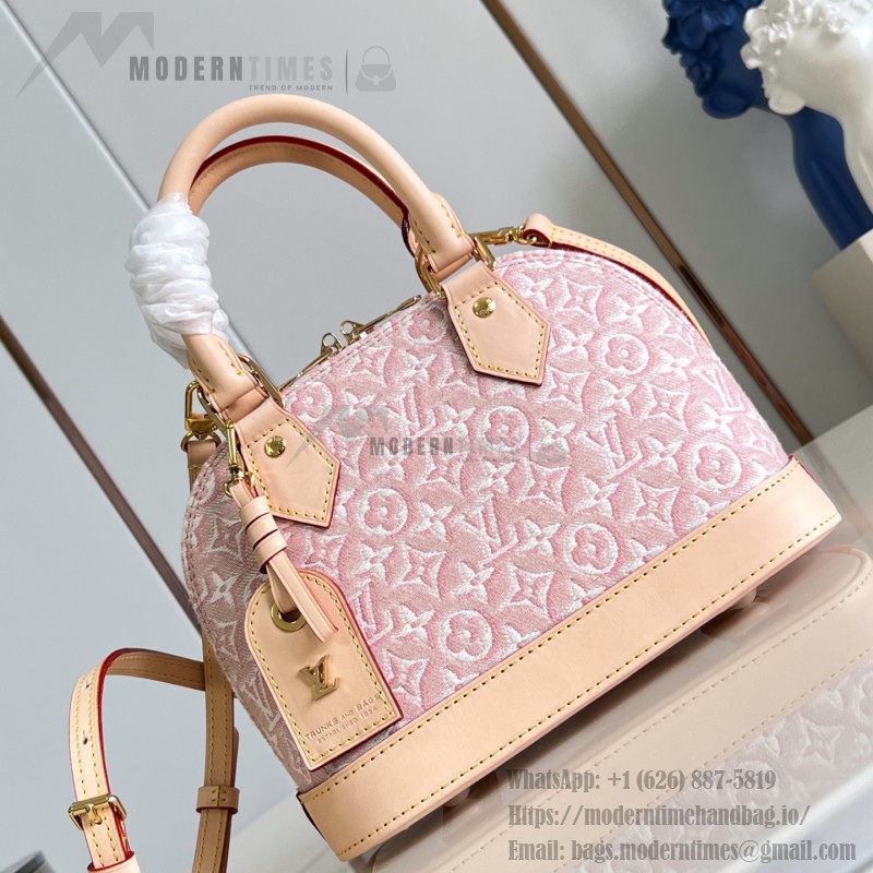 Louis Vuitton Alma BB M2A378 Monogram Emblème jacquard canvas handbag with VVN leather trim and padlock