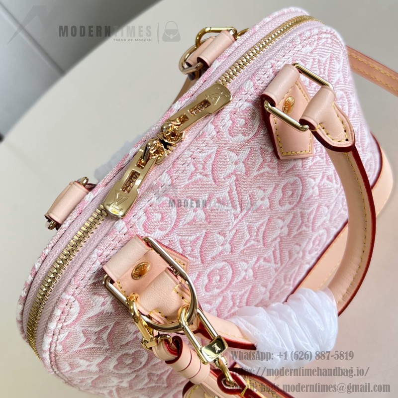 Louis Vuitton Alma BB M2A378 Monogram Emblème jacquard canvas handbag with VVN leather trim and padlock