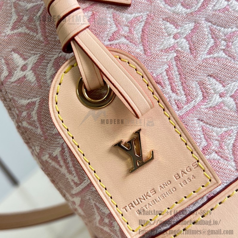 Louis Vuitton Alma BB M2A378 Monogram Emblème jacquard canvas handbag with VVN leather trim and padlock