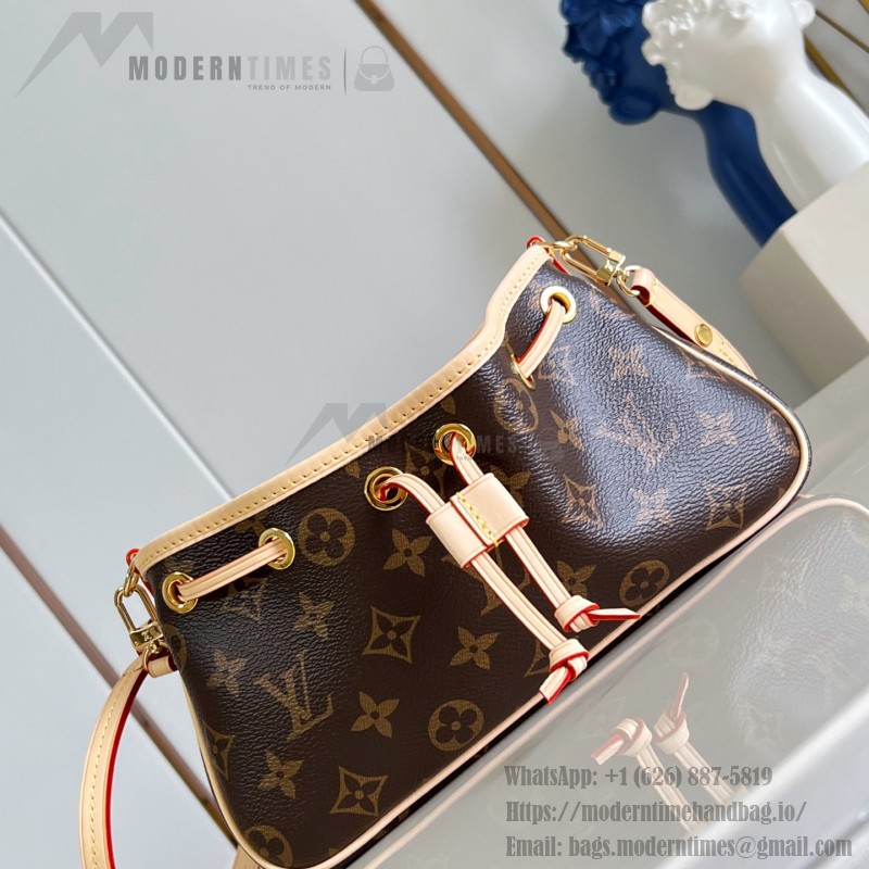 Louis Vuitton Nano Frivole M29537 Monogram canvas handbag with VVN leather trim and removable shoulder strap