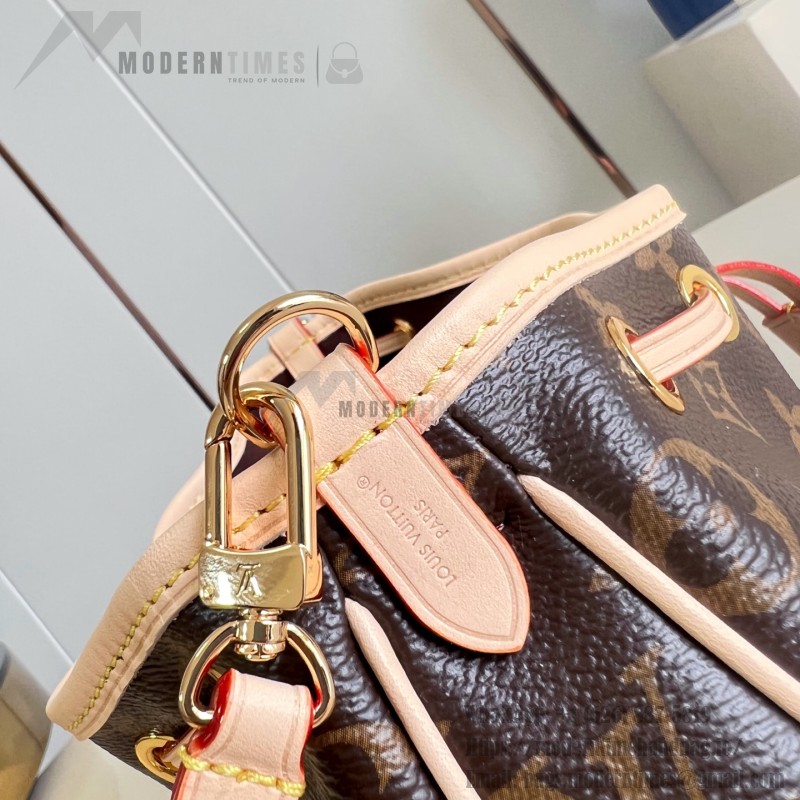 Louis Vuitton Nano Frivole M29537 Monogram canvas handbag with VVN leather trim and removable shoulder strap