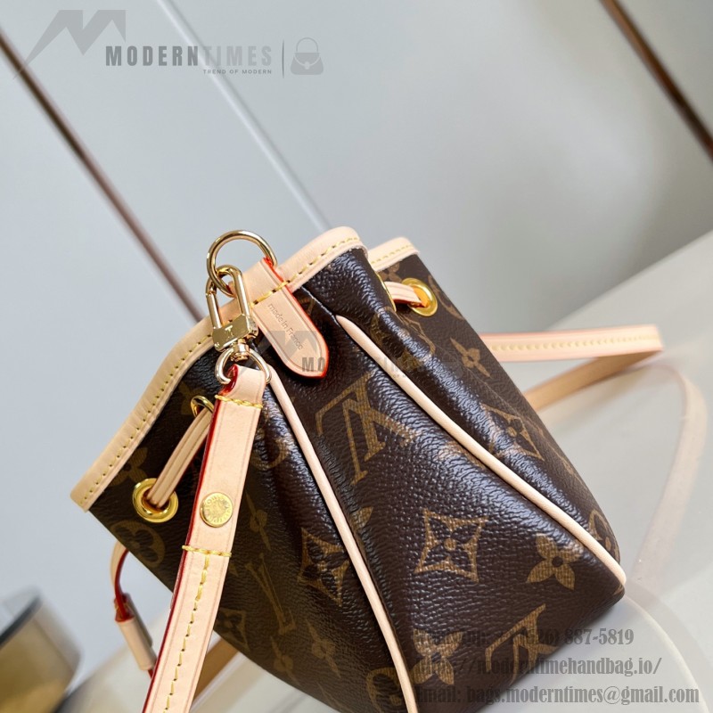 Louis Vuitton Nano Frivole M29537 Monogram canvas handbag with VVN leather trim and removable shoulder strap