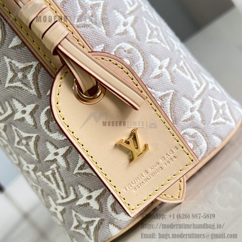 Louis Vuitton All In BB M2A377 Monogram Emblème jacquard canvas handbag with cowhide leather trim and padlock