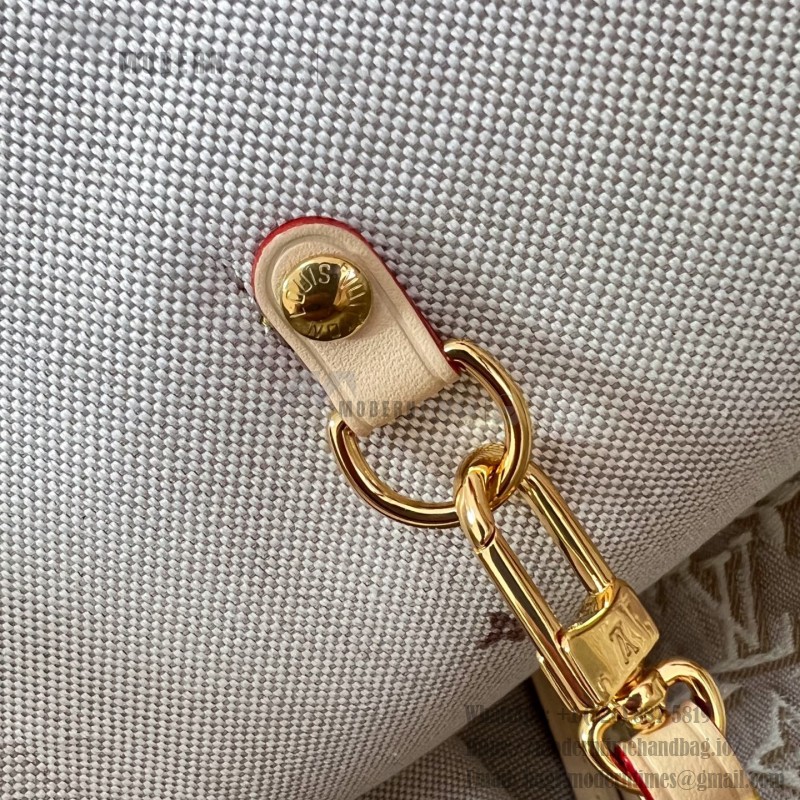  Louis Vuitton Neverfull MM M2A381 Monogram Emblème jacquard canvas tote bag with cowhide leather trim