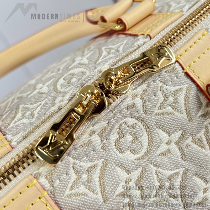 Louis Vuitton Keepall Bandoulière 45 M29670 Monogram Emblème linen cotton canvas travel bag