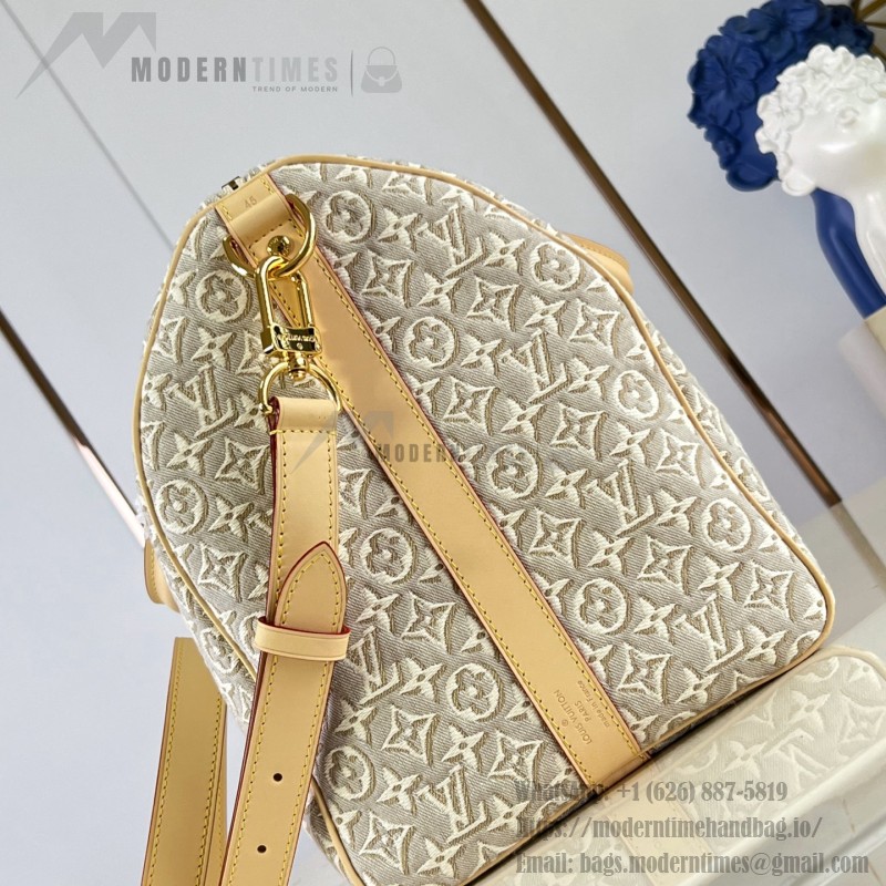Louis Vuitton Keepall Bandoulière 45 M29670 Monogram Emblème linen cotton canvas travel bag