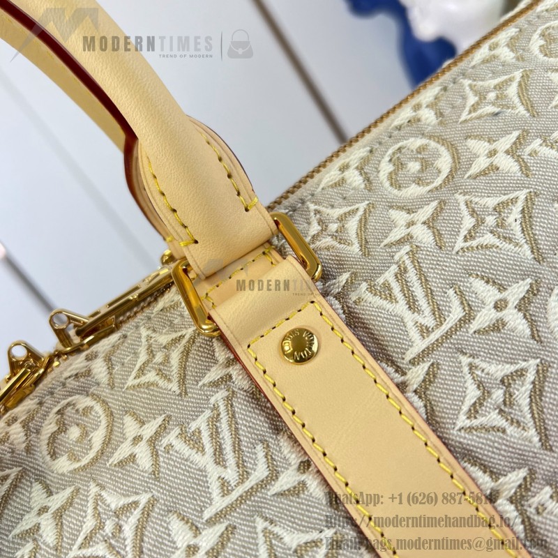 Louis Vuitton Keepall Bandoulière 45 M29670 Monogram Emblème linen cotton canvas travel bag