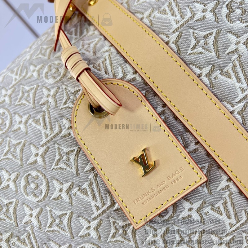 Louis Vuitton Keepall Bandoulière 45 M29670 Monogram Emblème linen cotton canvas travel bag
