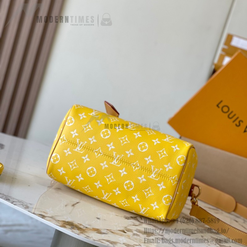 Louis Vuitton Bandoulière 25 M24426 yellow cowhide leather handbag from Pharrell Williams 2024 Fall Winter collection
