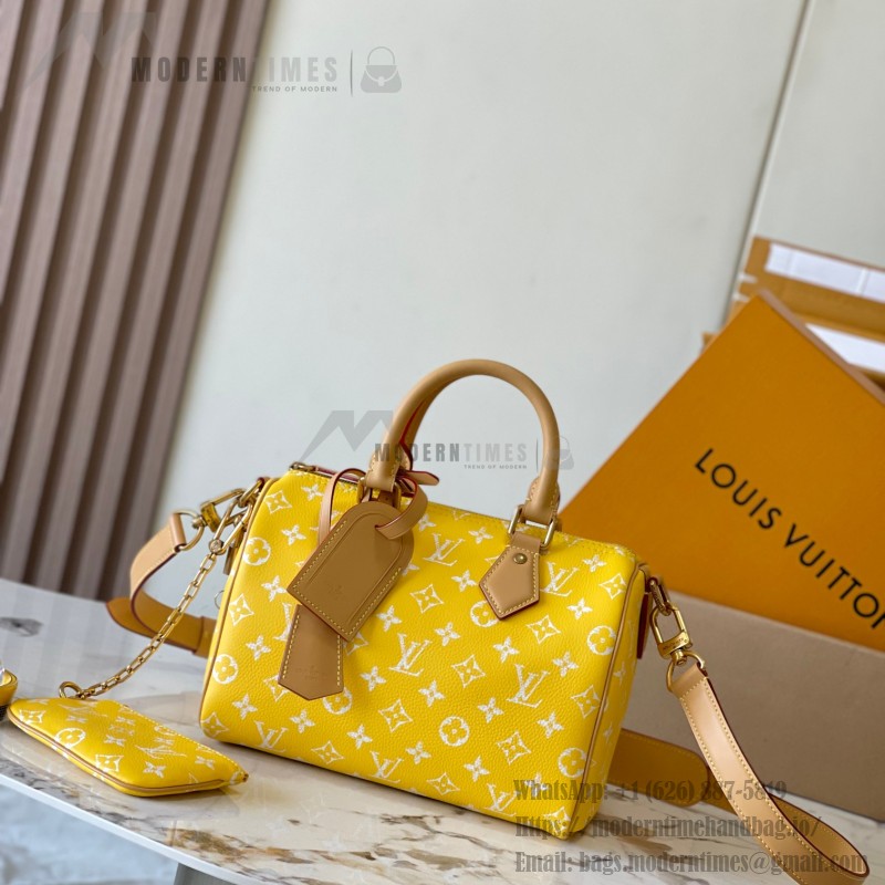 Louis Vuitton Bandoulière 25 M24426 yellow cowhide leather handbag from Pharrell Williams 2024 Fall Winter collection