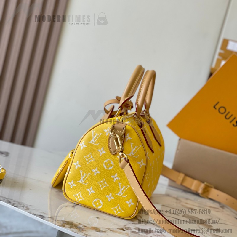 Louis Vuitton Bandoulière 25 M24426 yellow cowhide leather handbag from Pharrell Williams 2024 Fall Winter collection
