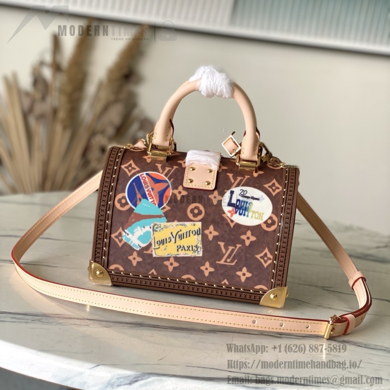 Louis Vuitton Speedy Trunk 20 M29470 Monogram travel sticker replica handbag