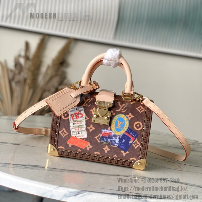 Louis Vuitton Speedy Trunk 20 M29470 Monogram travel sticker replica handbag