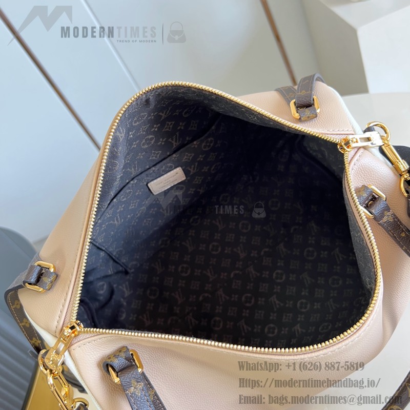Louis Vuitton Express Medium M2A076 two-tone grained leather replica handbag with Monogram trim