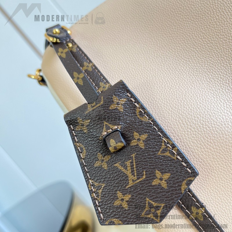 Louis Vuitton Express Medium M2A076 two-tone grained leather replica handbag with Monogram trim
