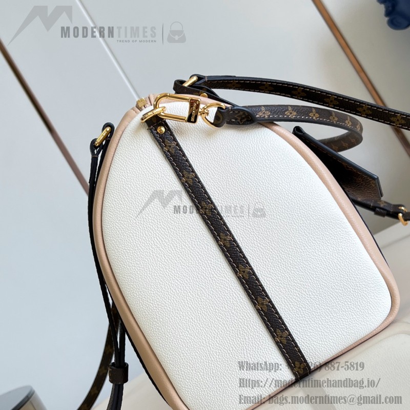 Louis Vuitton Express Medium M2A076 two-tone grained leather replica handbag with Monogram trim