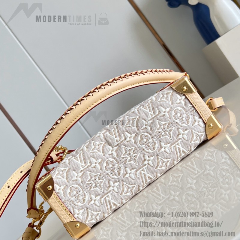  Louis Vuitton Side Trunk MM M2A145 Monogram Emblème jacquard canvas handbag with VVN trim and braided handle