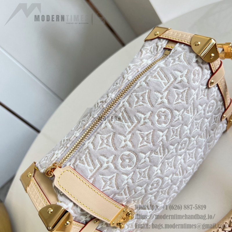  Louis Vuitton Side Trunk MM M2A145 Monogram Emblème jacquard canvas handbag with VVN trim and braided handle