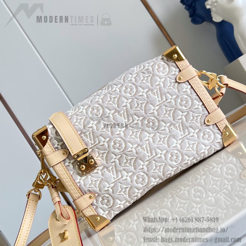  Louis Vuitton Side Trunk MM M2A145 Monogram Emblème jacquard canvas handbag with VVN trim and braided handle
