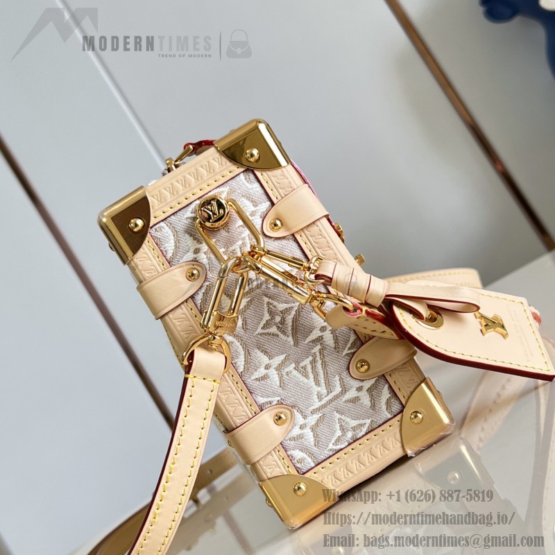  Louis Vuitton Side Trunk MM M2A145 Monogram Emblème jacquard canvas handbag with VVN trim and braided handle