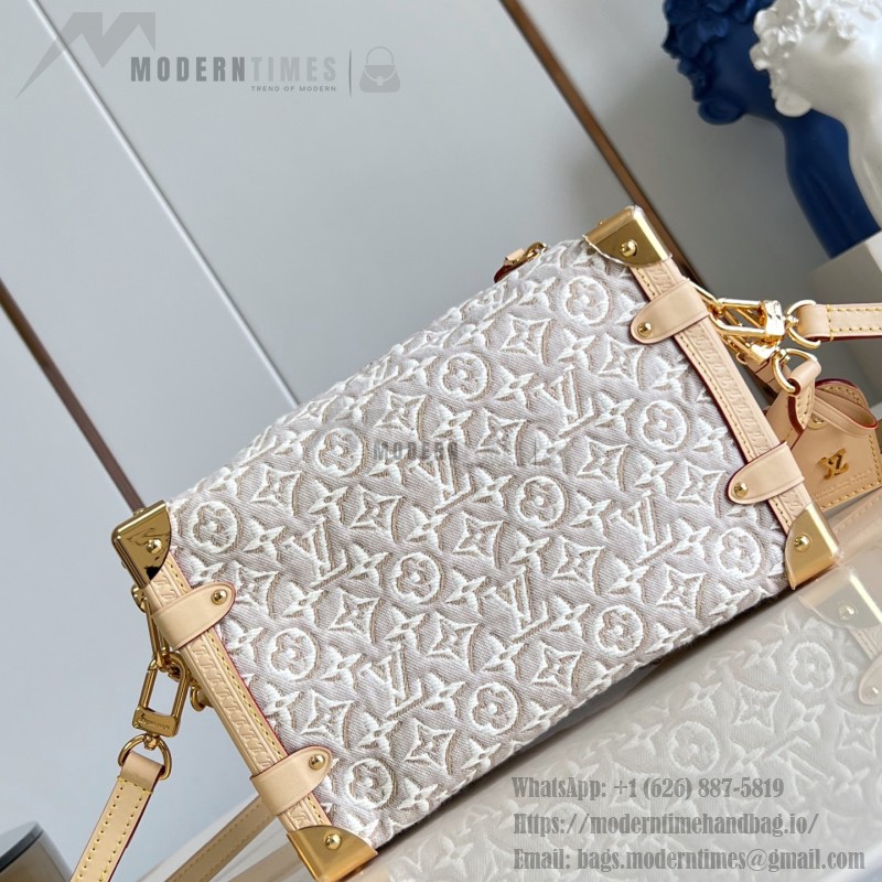 Louis Vuitton Side Trunk MM M2A145 Monogram Emblème jacquard canvas handbag with VVN trim and braided handle