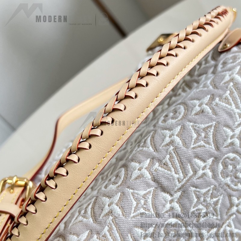  Louis Vuitton Side Trunk MM M2A145 Monogram Emblème jacquard canvas handbag with VVN trim and braided handle