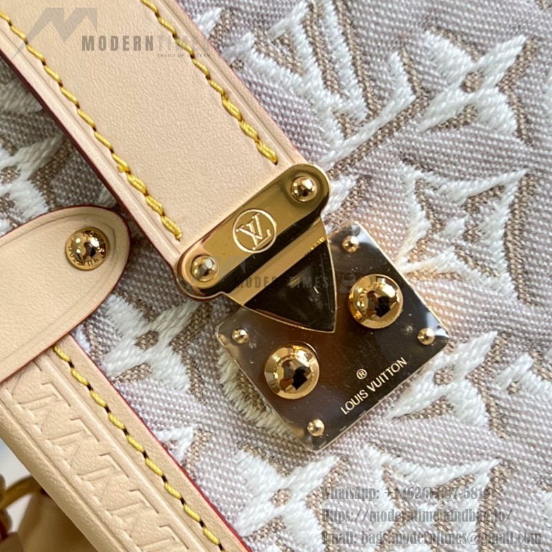  Louis Vuitton Side Trunk MM M2A145 Monogram Emblème jacquard canvas handbag with VVN trim and braided handle
