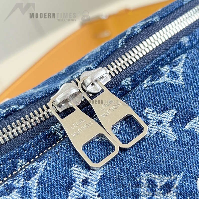 Louis Vuitton Rush M27640 Monogram floral denim belt bag with embroidered details and adjustable strap