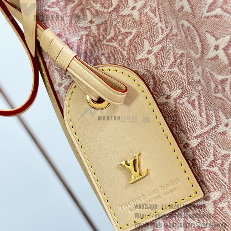 Louis Vuitton Noé M28714 Monogram Emblème jacquard shoulder bag with contrasting leather trim