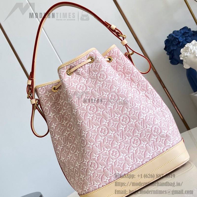 Louis Vuitton Noé M28714 Monogram Emblème jacquard shoulder bag with contrasting leather trim