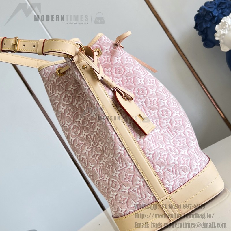 Louis Vuitton Noé M28714 Monogram Emblème jacquard shoulder bag with contrasting leather trim