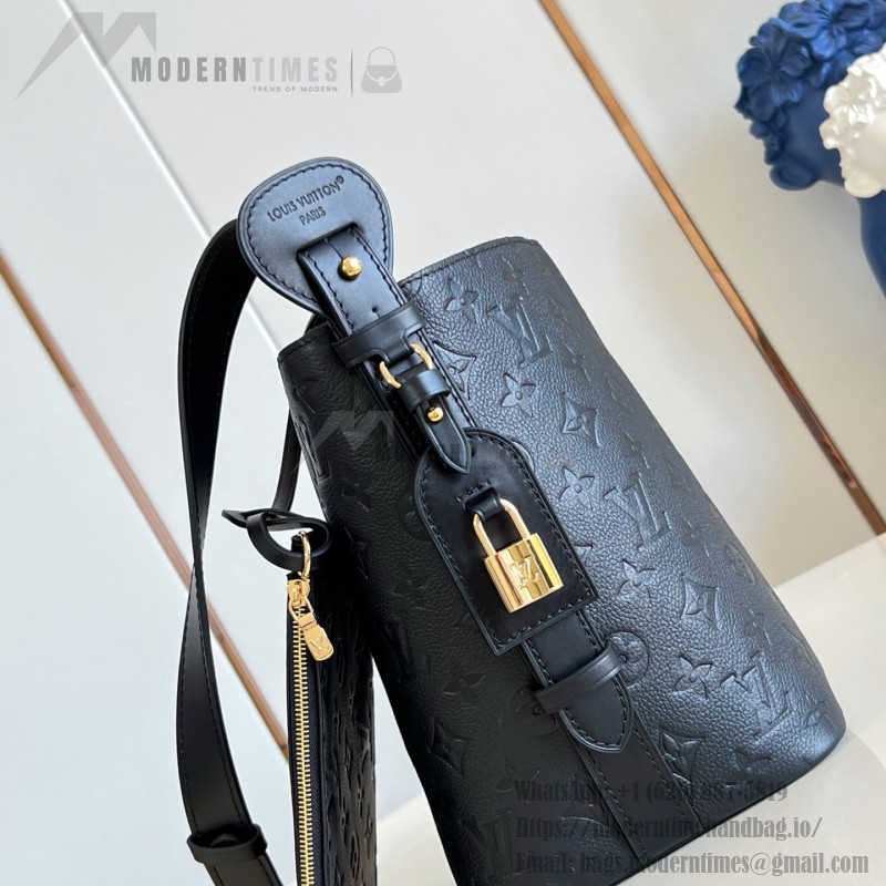 Louis Vuitton All In MM M29090 Monogram Empreinte leather bucket bag with polished clasp and name tag