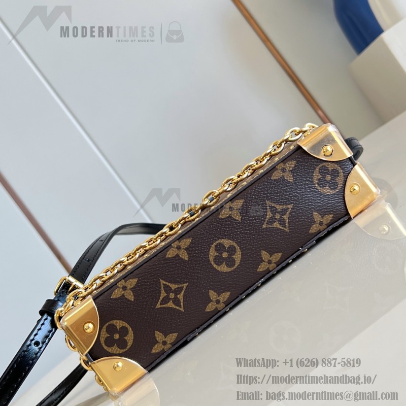 Louis Vuitton Vanity Pouch M29548 in Monogram and Monogram Reverse canvas with metal corners and removable chain