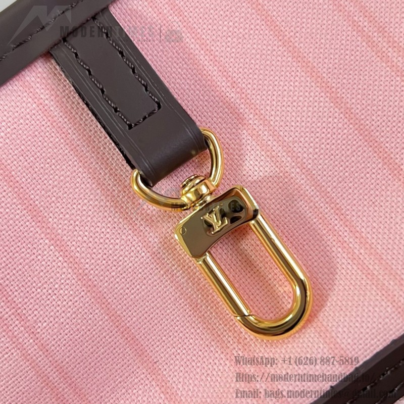 Louis Vuitton Neverfull MM N40598 Damier Ebene replica tote bag with leather trim and steel-tone hardware