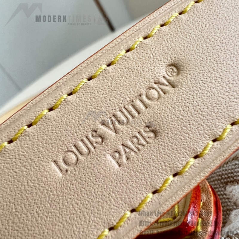 Louis Vuitton Diane M29795 Monogram Emblème jacquard replica shoulder bag with leather trim and adjustable strap