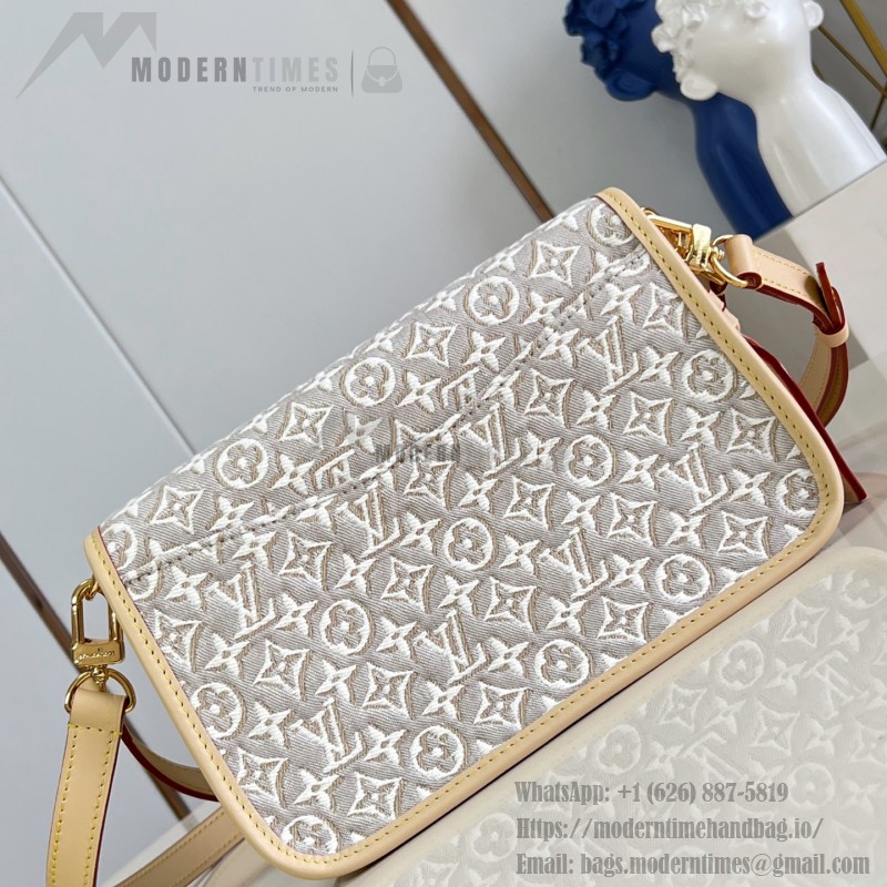 Louis Vuitton Diane M29795 Monogram Emblème jacquard replica shoulder bag with leather trim and adjustable strap