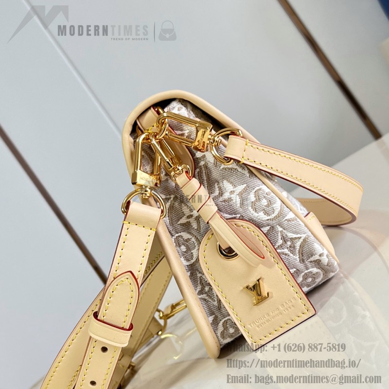 Louis Vuitton Diane M29795 Monogram Emblème jacquard replica shoulder bag with leather trim and adjustable strap