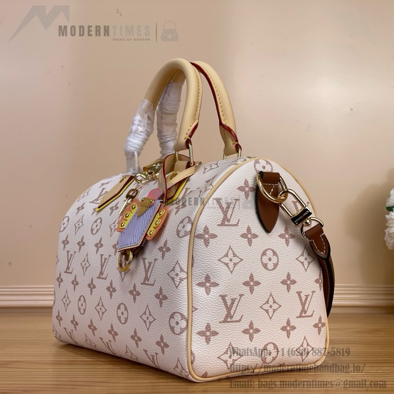Louis Vuitton Speedy Bandoulière 25 M2A038 Monogram Dune bag with contrasting leather trim