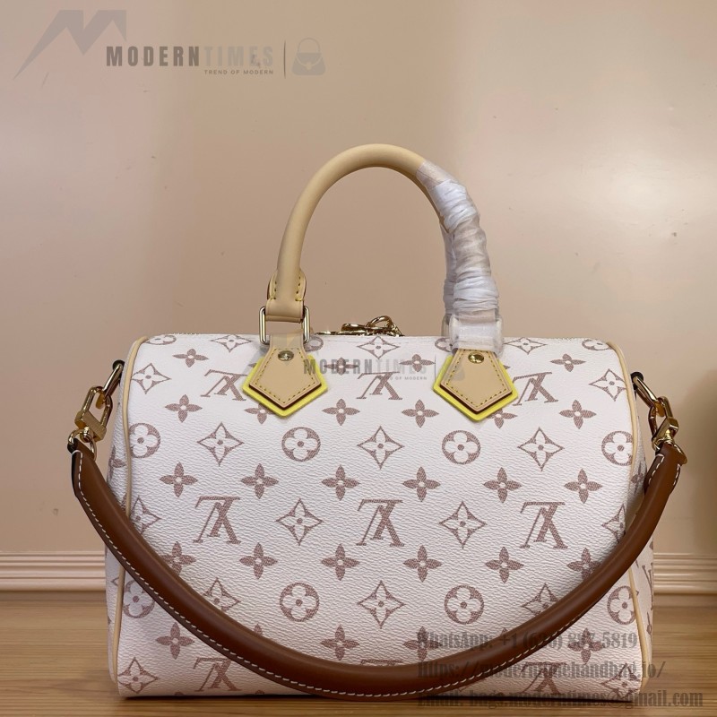 Louis Vuitton Speedy Bandoulière 25 M2A038 Monogram Dune bag with contrasting leather trim