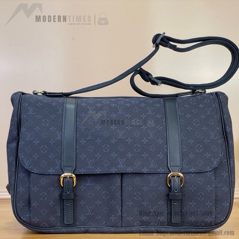 Louis Vuitton-style Saumur Large Monogram canvas shoulder bag M42352 blue M42351 green and M42350 gray